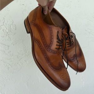 Men's Beck Handcrafted Brogue Wingtip Leather Dress Shoes